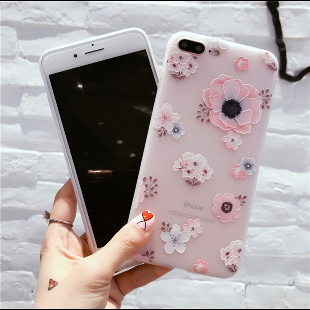 iPhone 8/7 Case Silicone Floral Protect Soft Cover